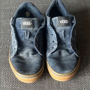 Vans Navy Suede Low-Top Sneakers with Gum Outsole